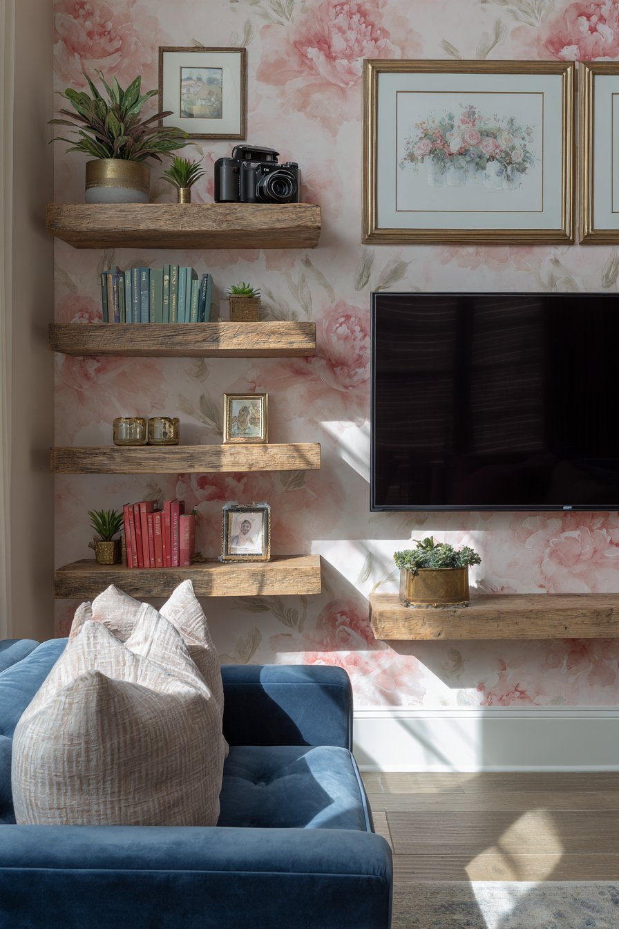 Romantic Floral Media Wall