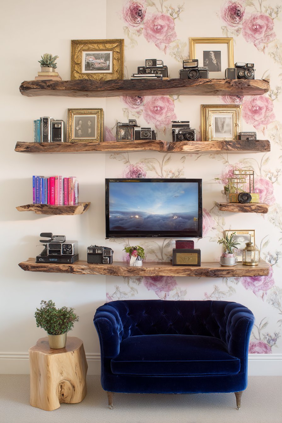 Romantic Floral Media Wall