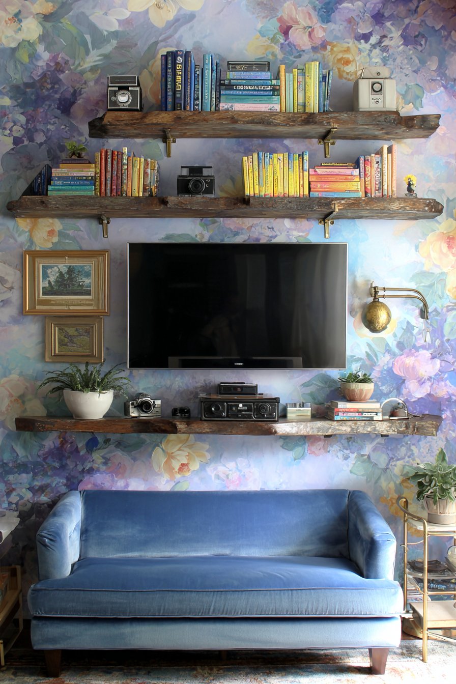 Romantic Floral Media Wall