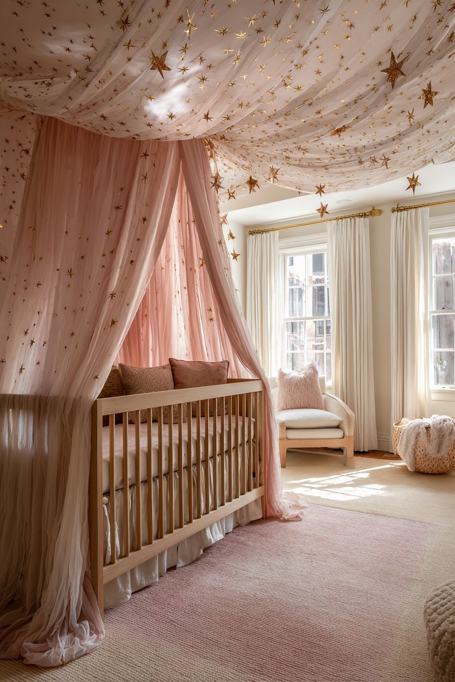 Blush Pink Canopy Drama