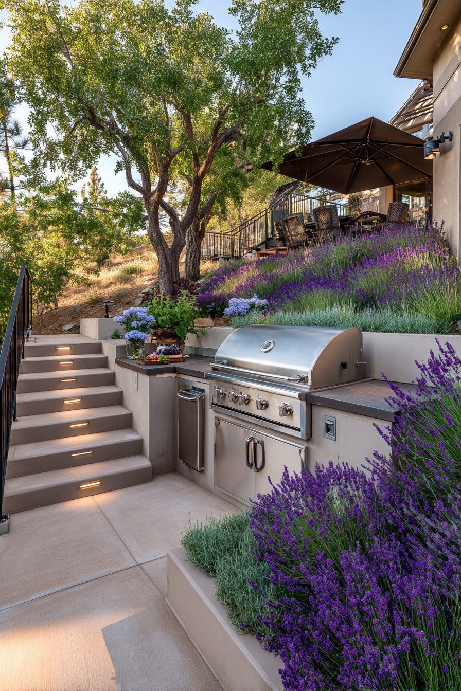 Hillside Terraced Stone Design