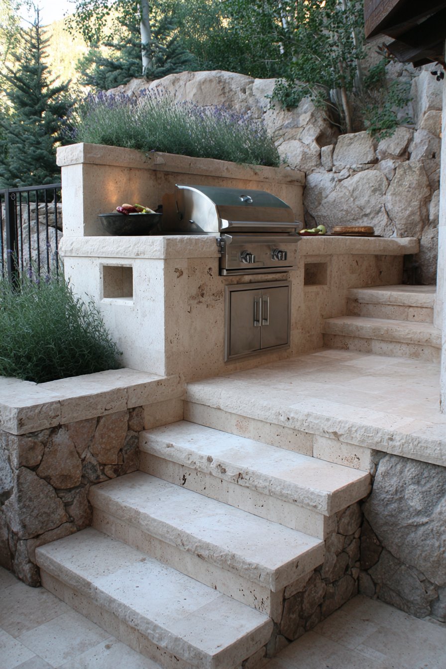 Hillside Terraced Stone Design