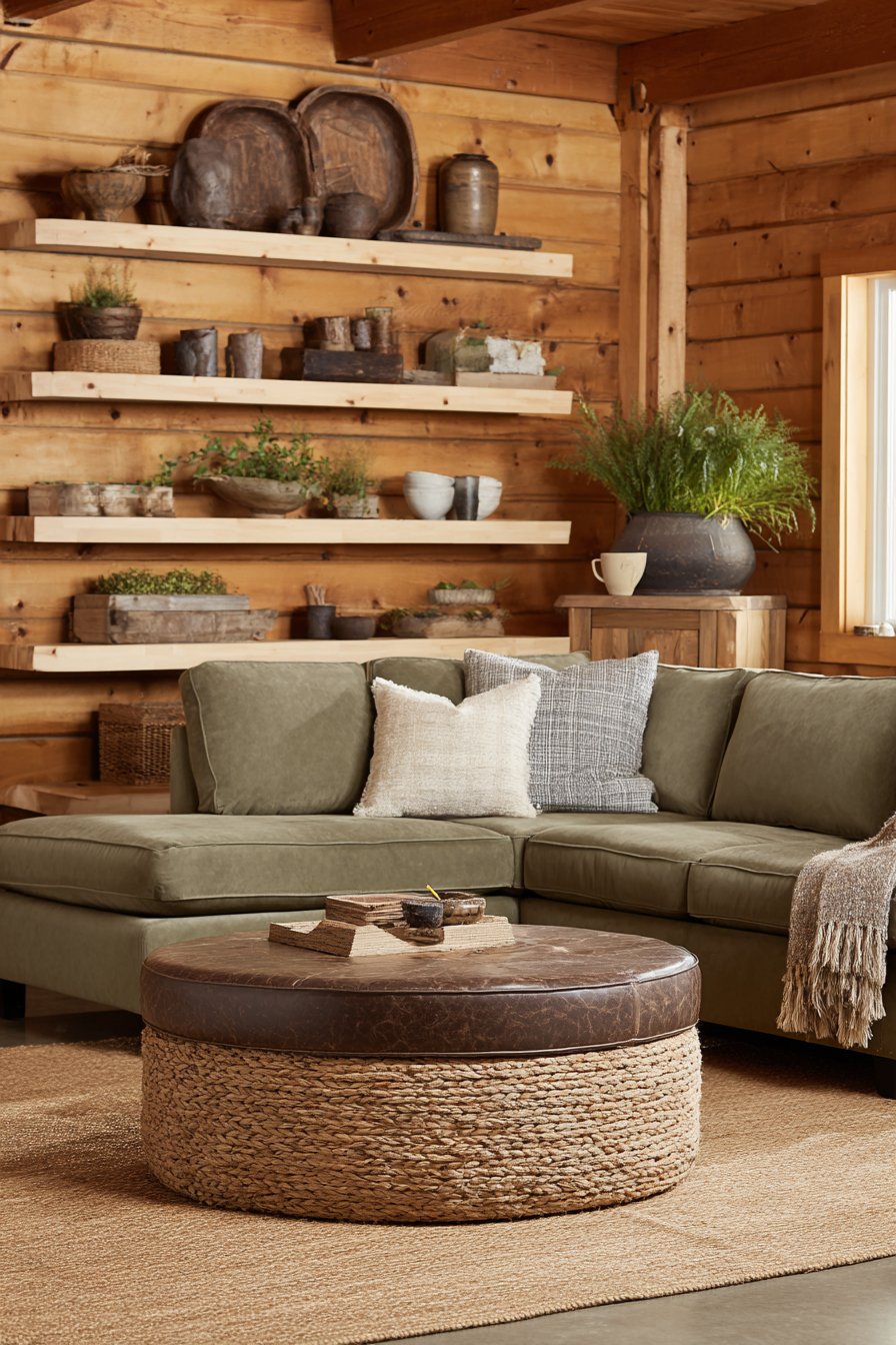 Moss Green Performance Fabric Family Room