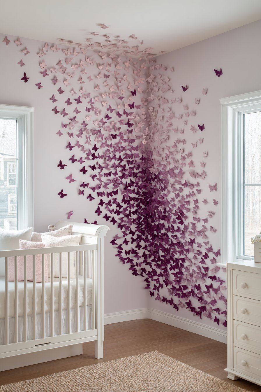 Ombre Painted Butterfly Flight Path