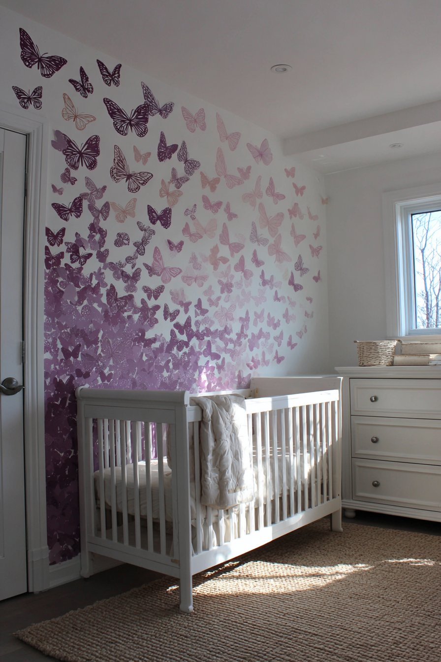 Ombre Painted Butterfly Flight Path