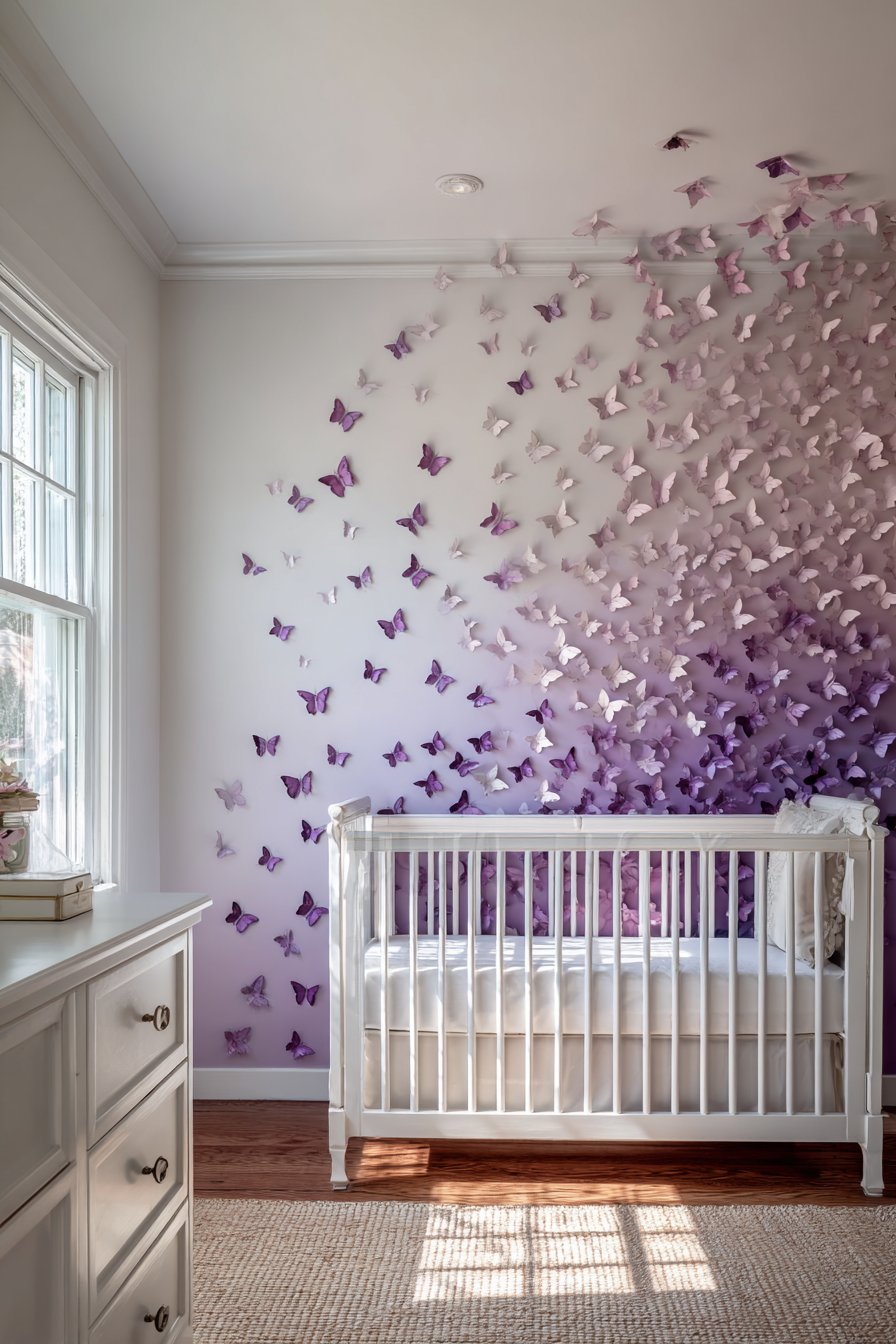 Ombre Painted Butterfly Flight Path