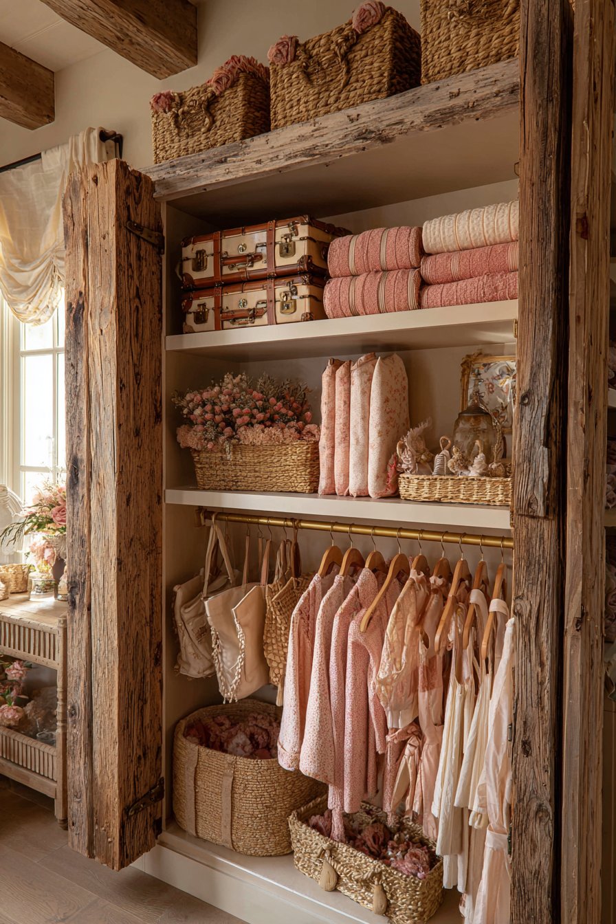 Reclaimed Barn Wood Closet Organization