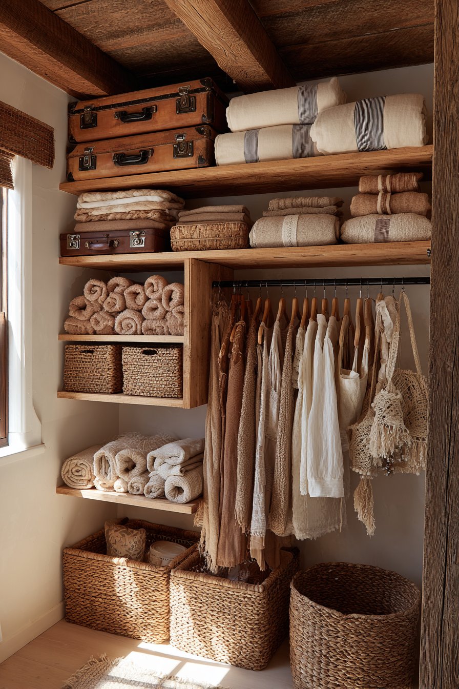 Reclaimed Barn Wood Closet Organization