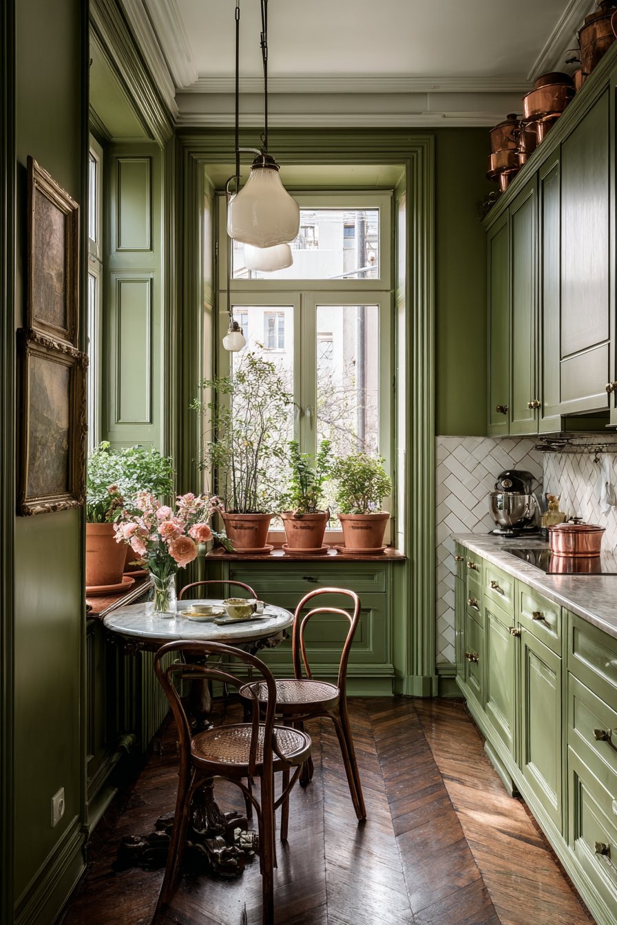 Forest Green Jewel-Box Kitchen