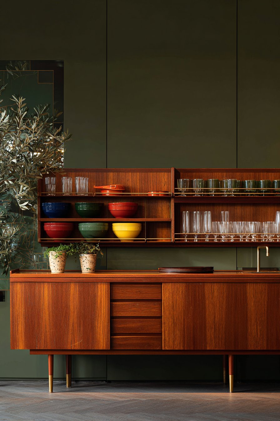 Mid-Century Teak Wall Shelving