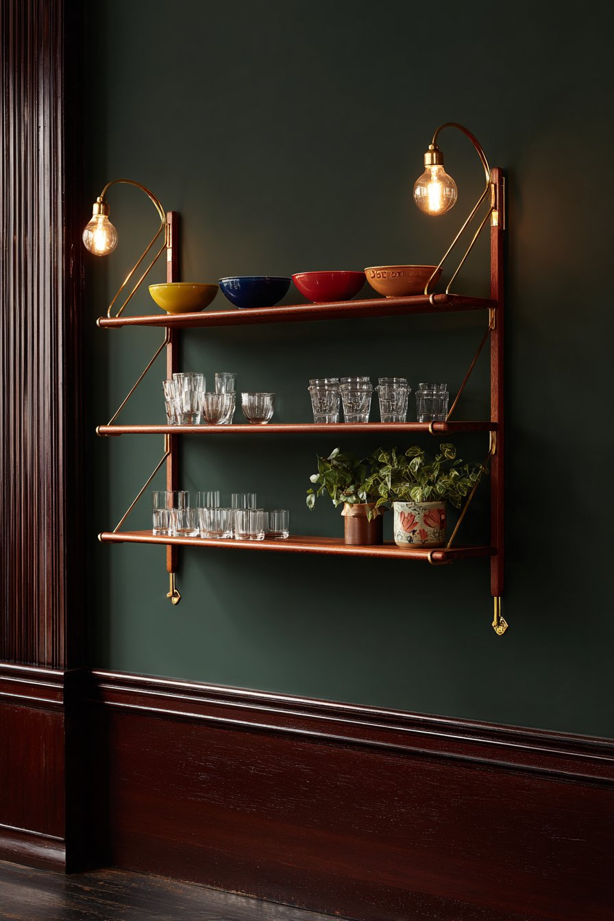 Mid-Century Teak Wall Shelving