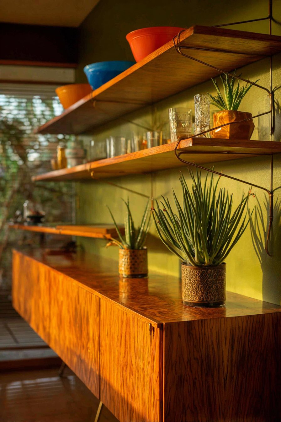 Mid-Century Teak Wall Shelving