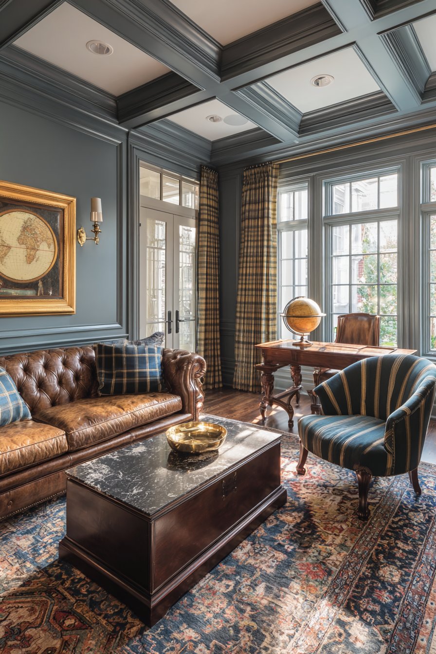 Coffered Ceiling Sage Richness