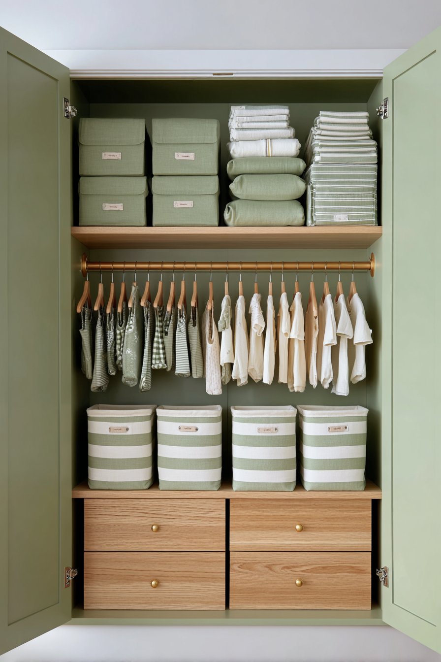 Custom Closet Organization with Painted Shelving