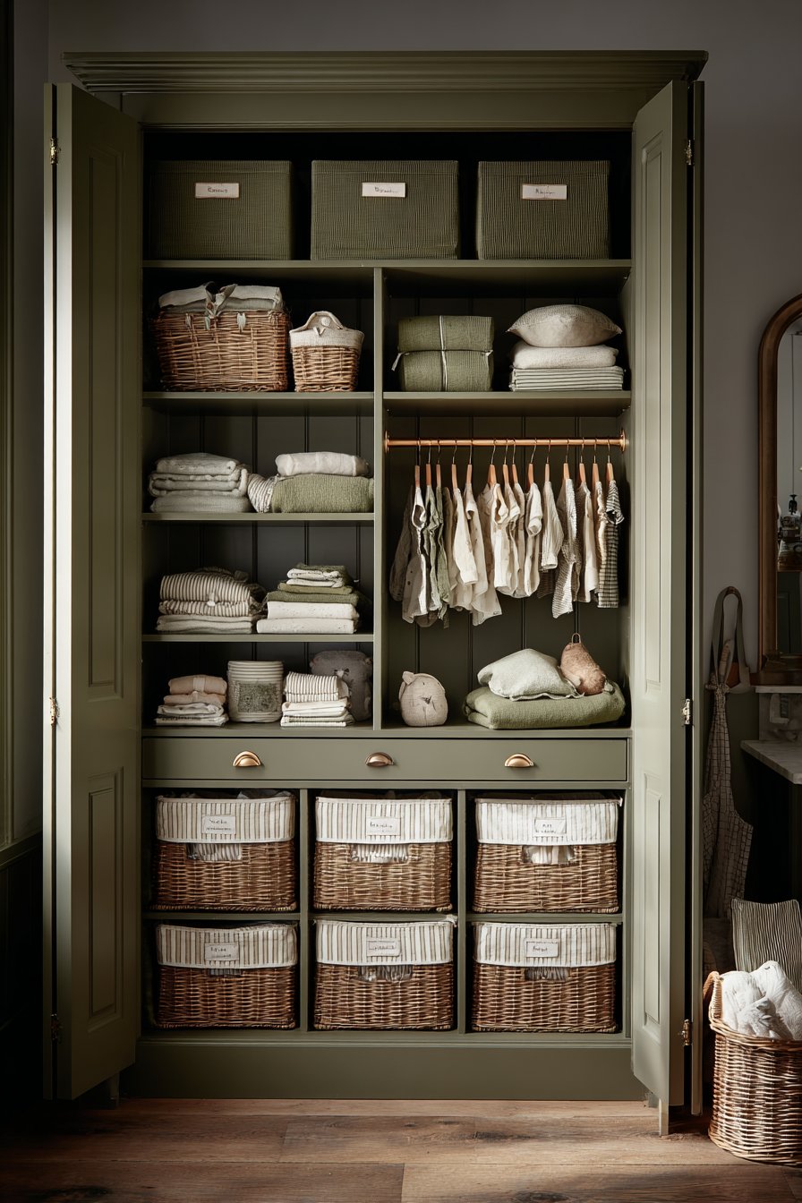 Custom Closet Organization with Painted Shelving