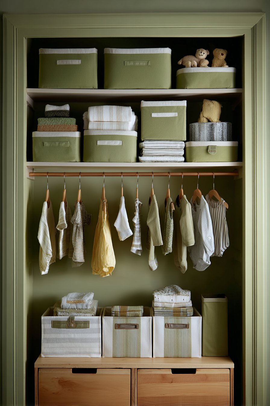 Custom Closet Organization with Painted Shelving