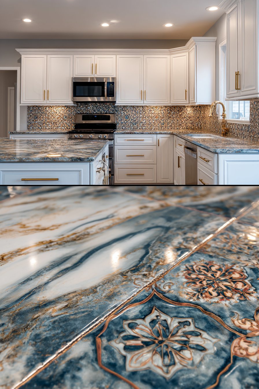 Hand-Painted Moroccan Tile Backsplash