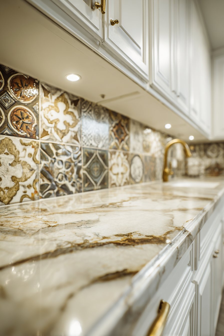 Hand-Painted Moroccan Tile Backsplash