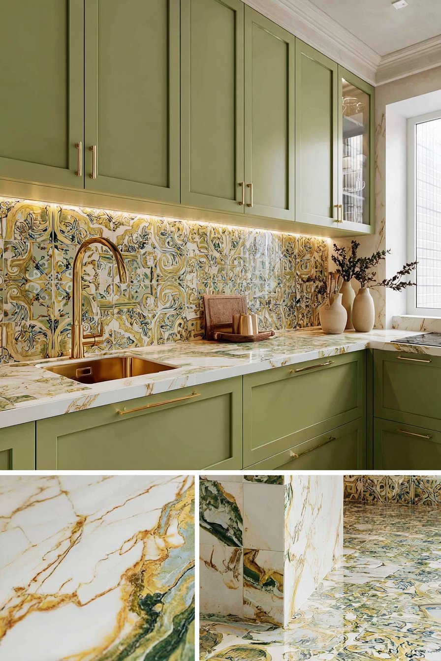 Hand-Painted Moroccan Tile Backsplash