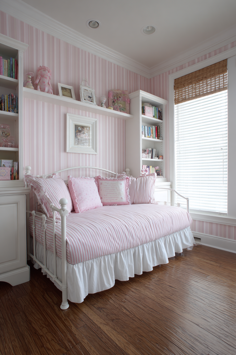 Fresh Pink and White Striped Preppy Design