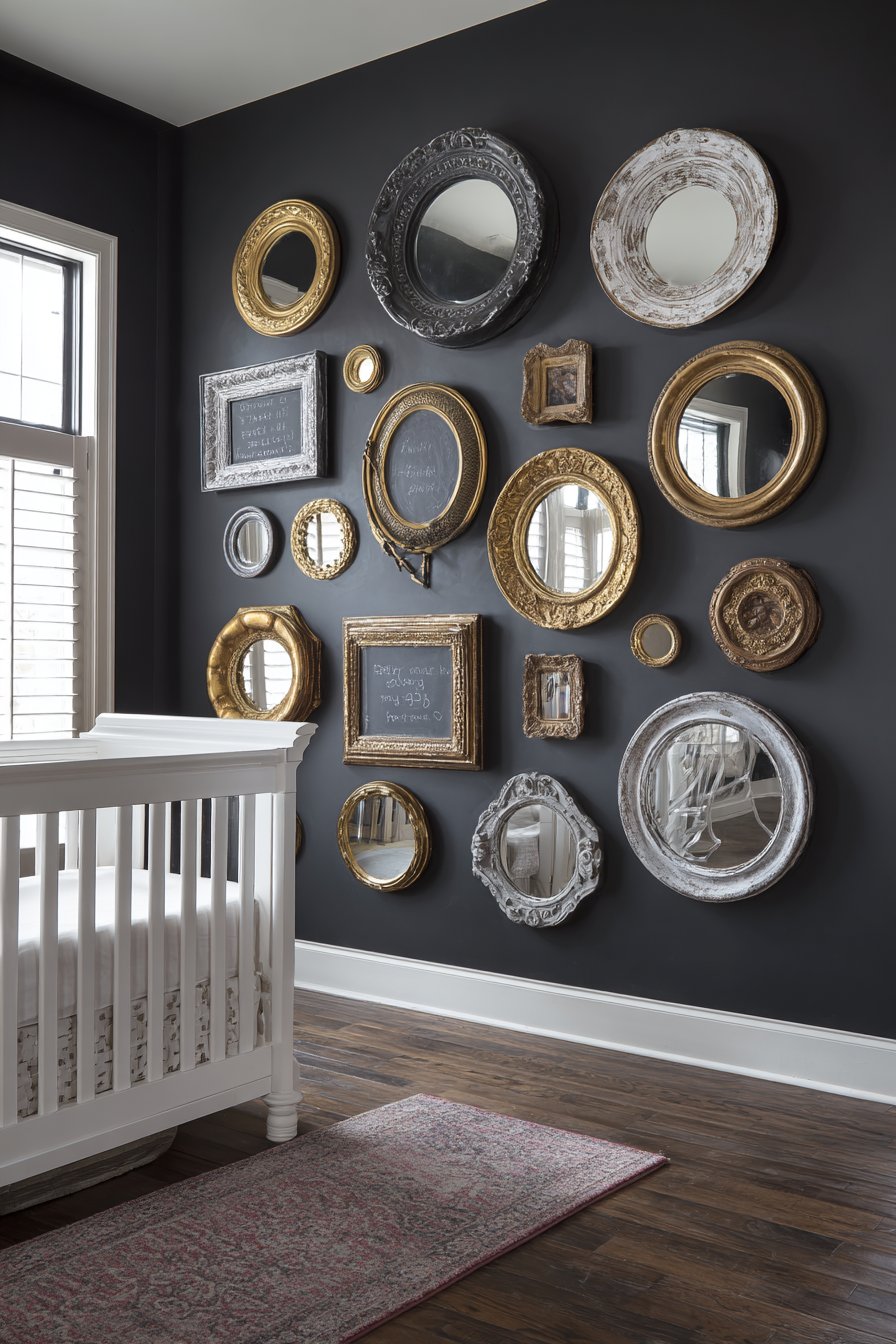 Mirror Collection with Chalkboard Wall