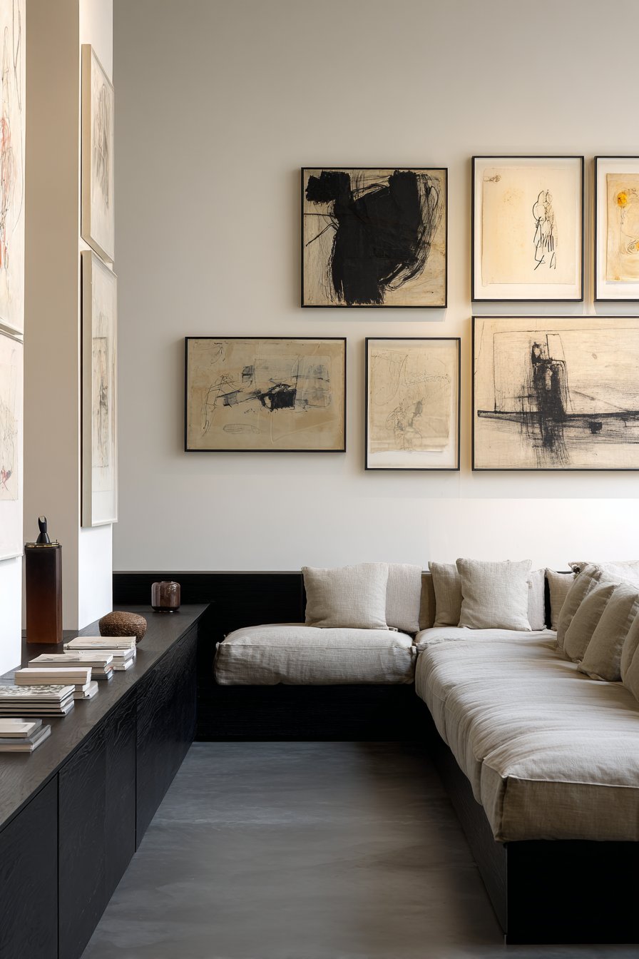 Gallery-Style Abstract Art Display