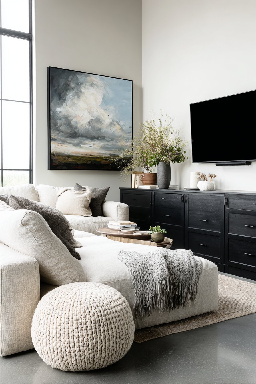 Gallery-Style Abstract Art Display