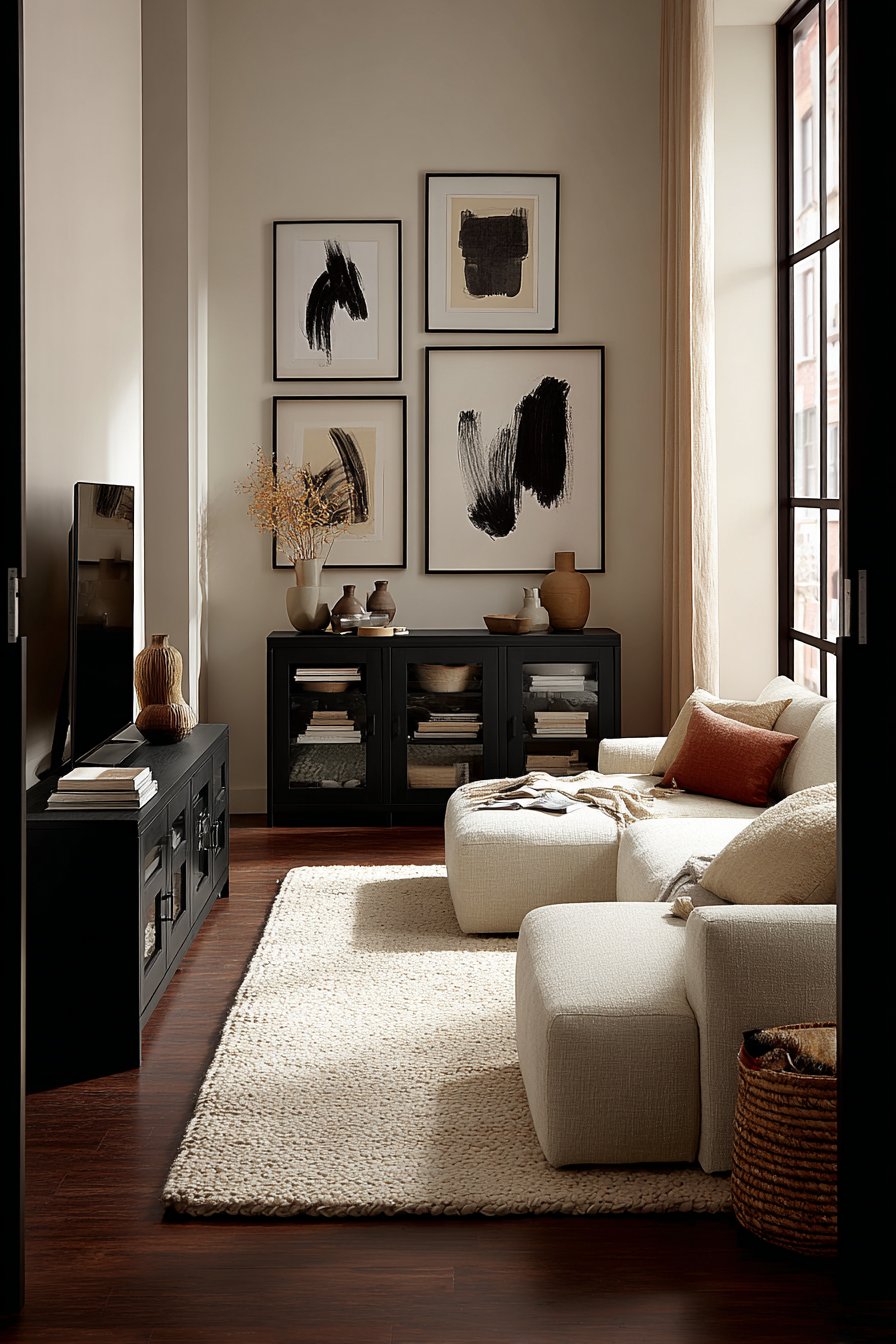 Gallery-Style Abstract Art Display