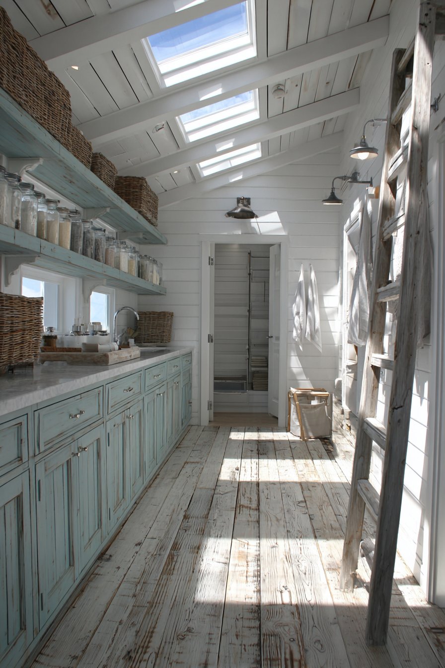 Vaulted Ceiling with Skylights