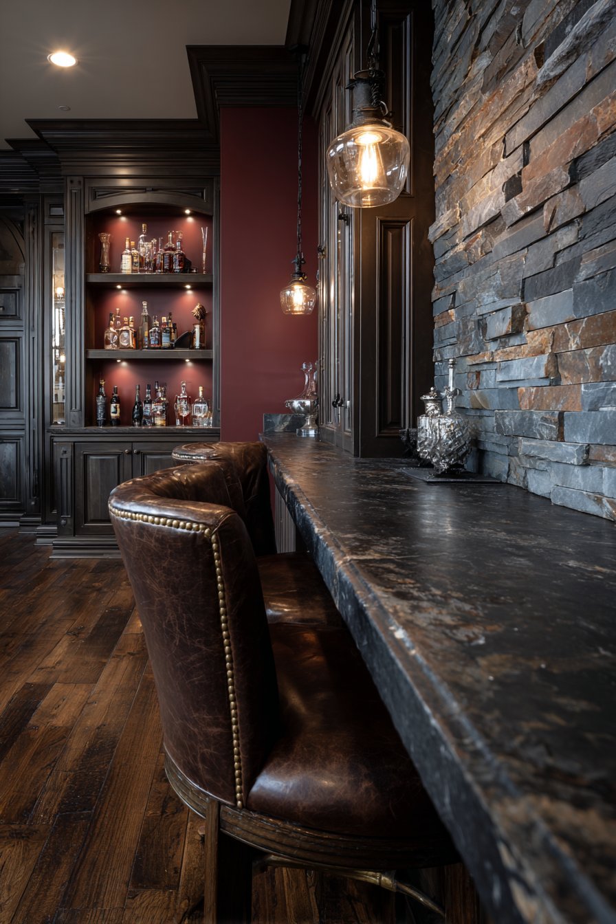 Custom Wet Bar Entertainment Area