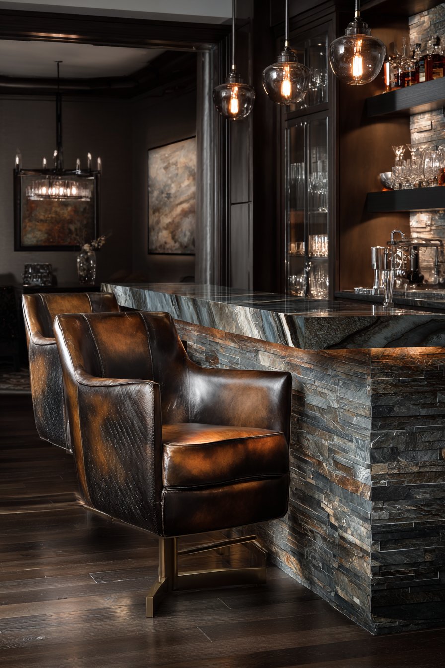 Custom Wet Bar Entertainment Area