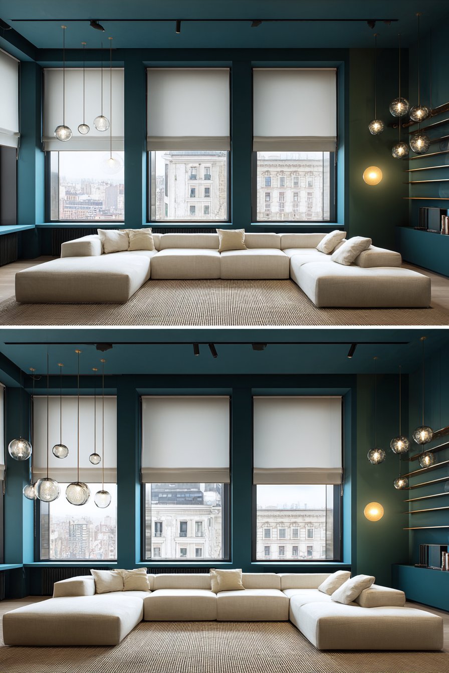 Bold Emerald Green Color-Blocked Wall