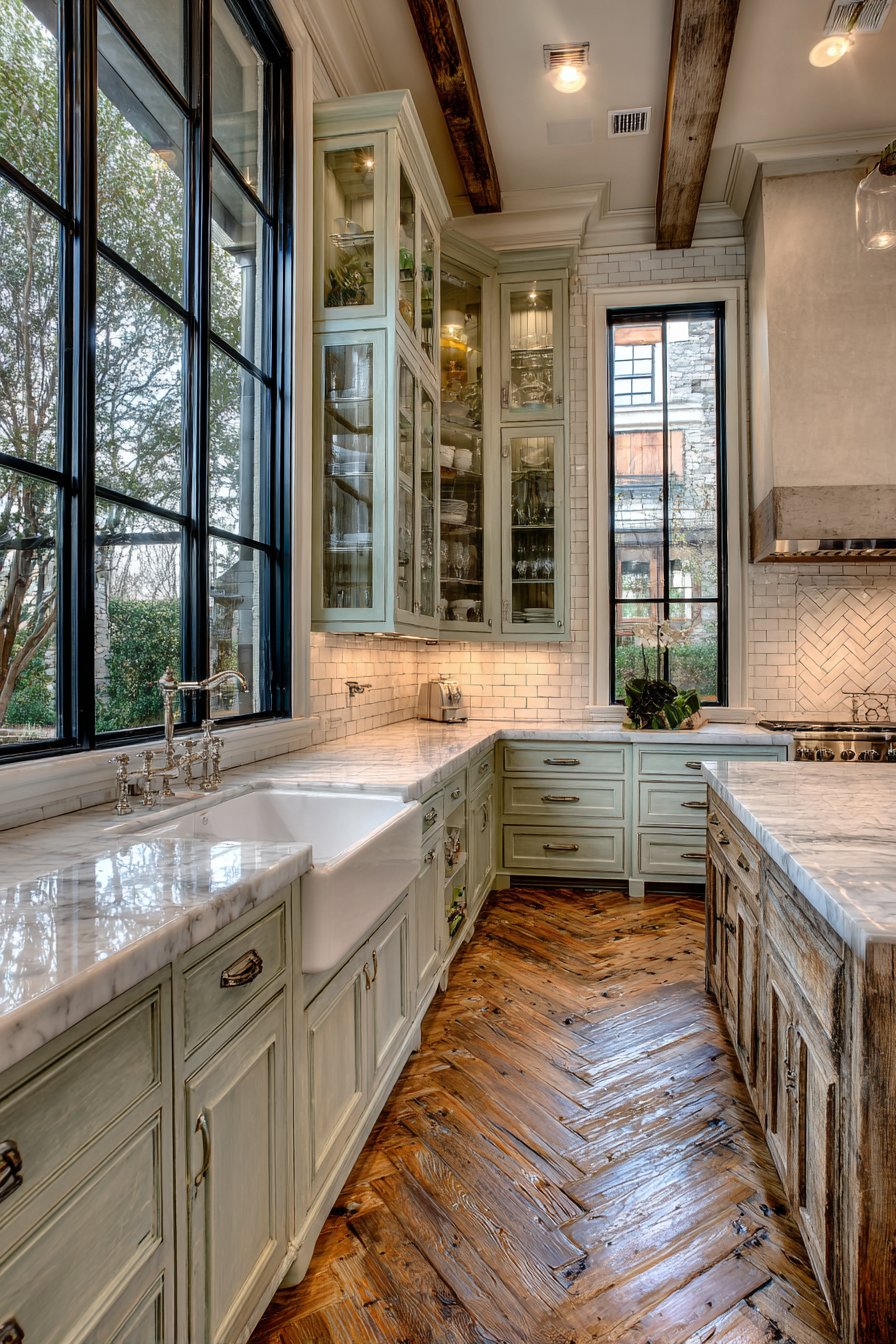 Garden View Window Wall Kitchen