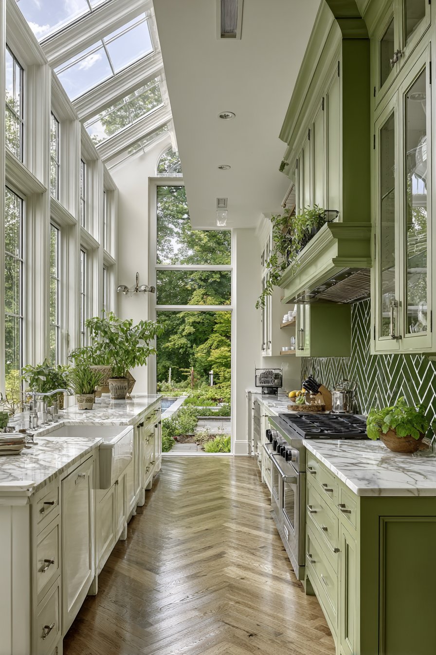 Garden View Window Wall Kitchen