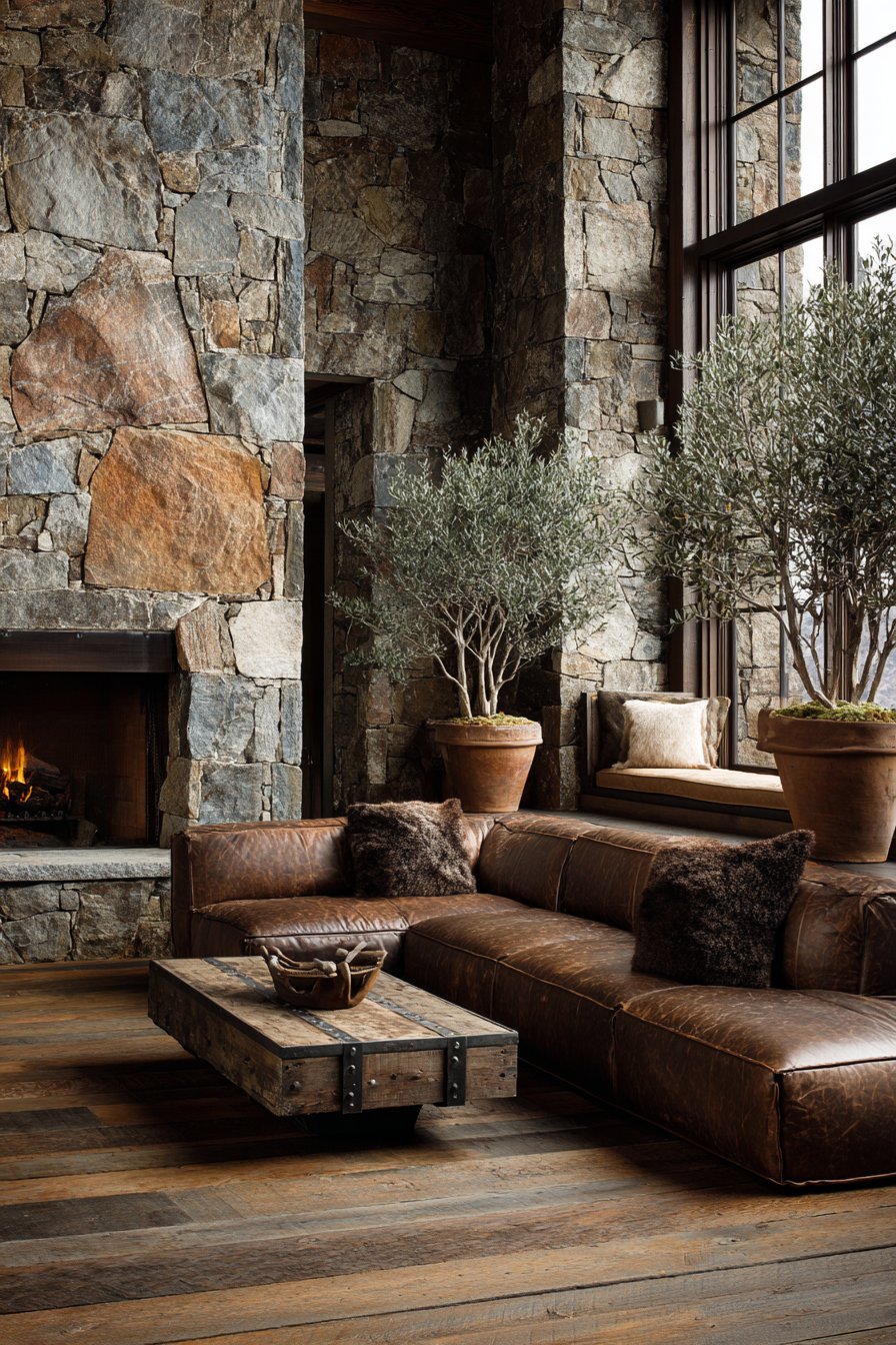 Floor-to-Ceiling Fieldstone Drama