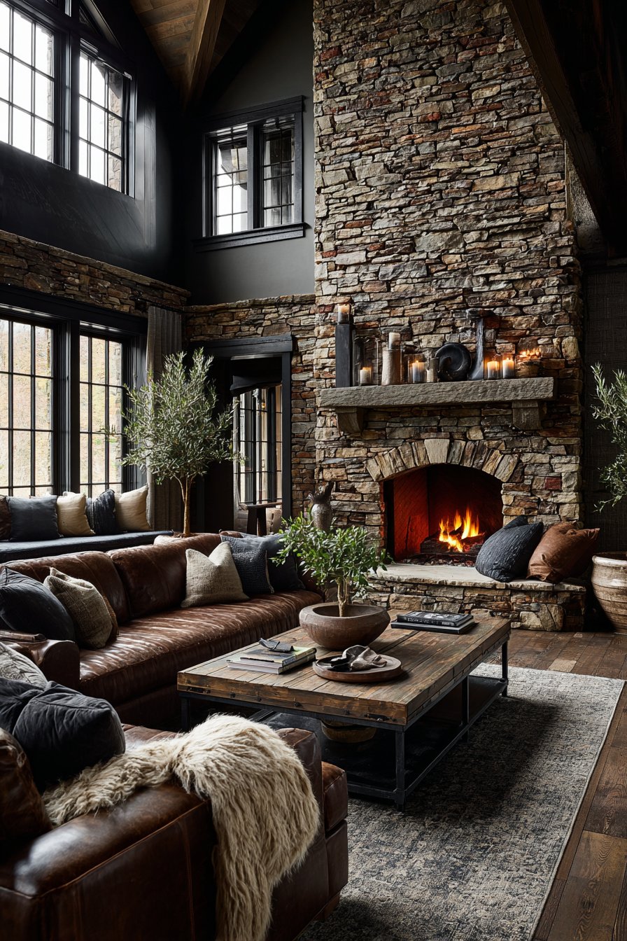 Floor-to-Ceiling Fieldstone Drama