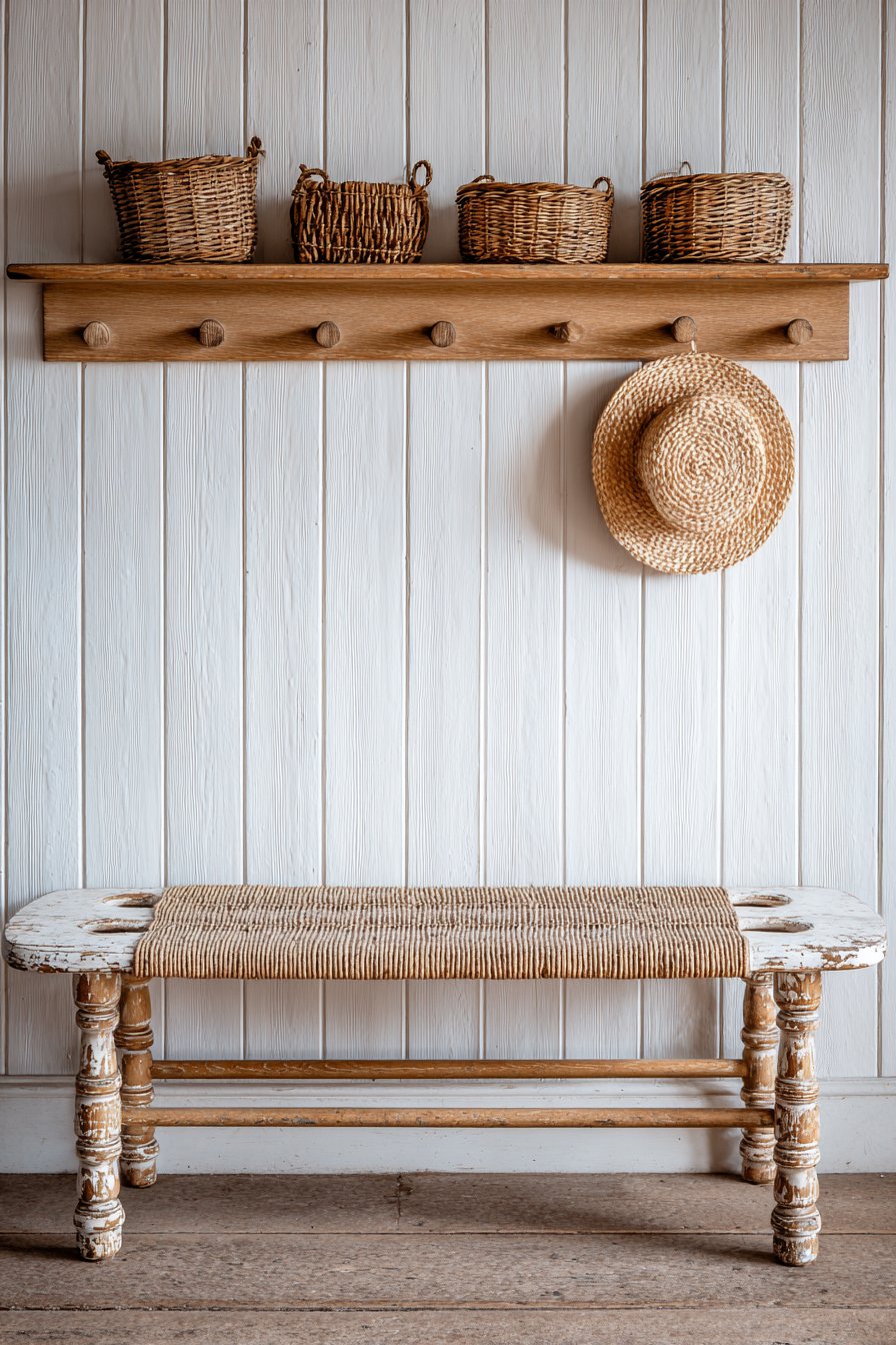 Shiplap Accent Wall with Peg Rail