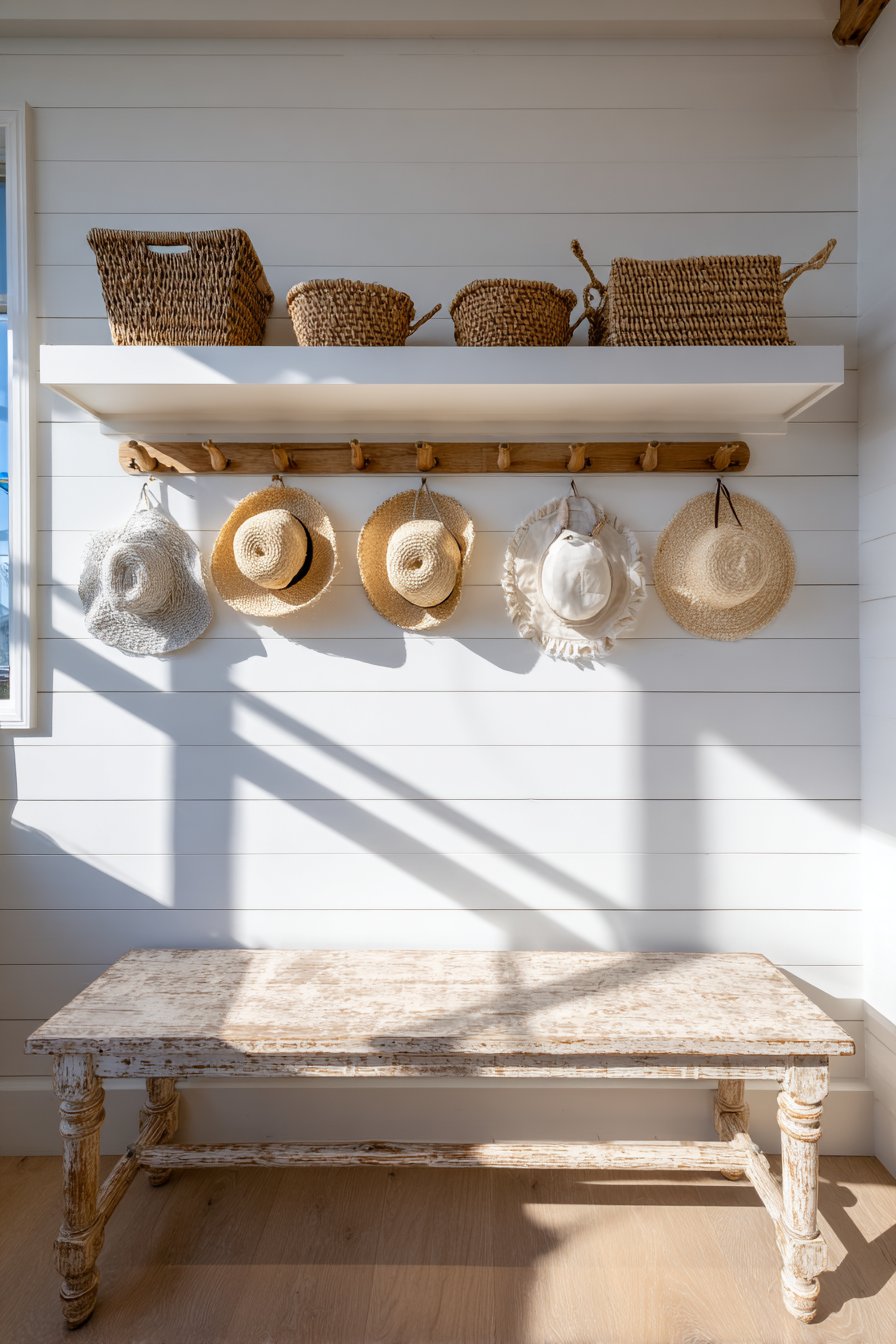 Shiplap Accent Wall with Peg Rail