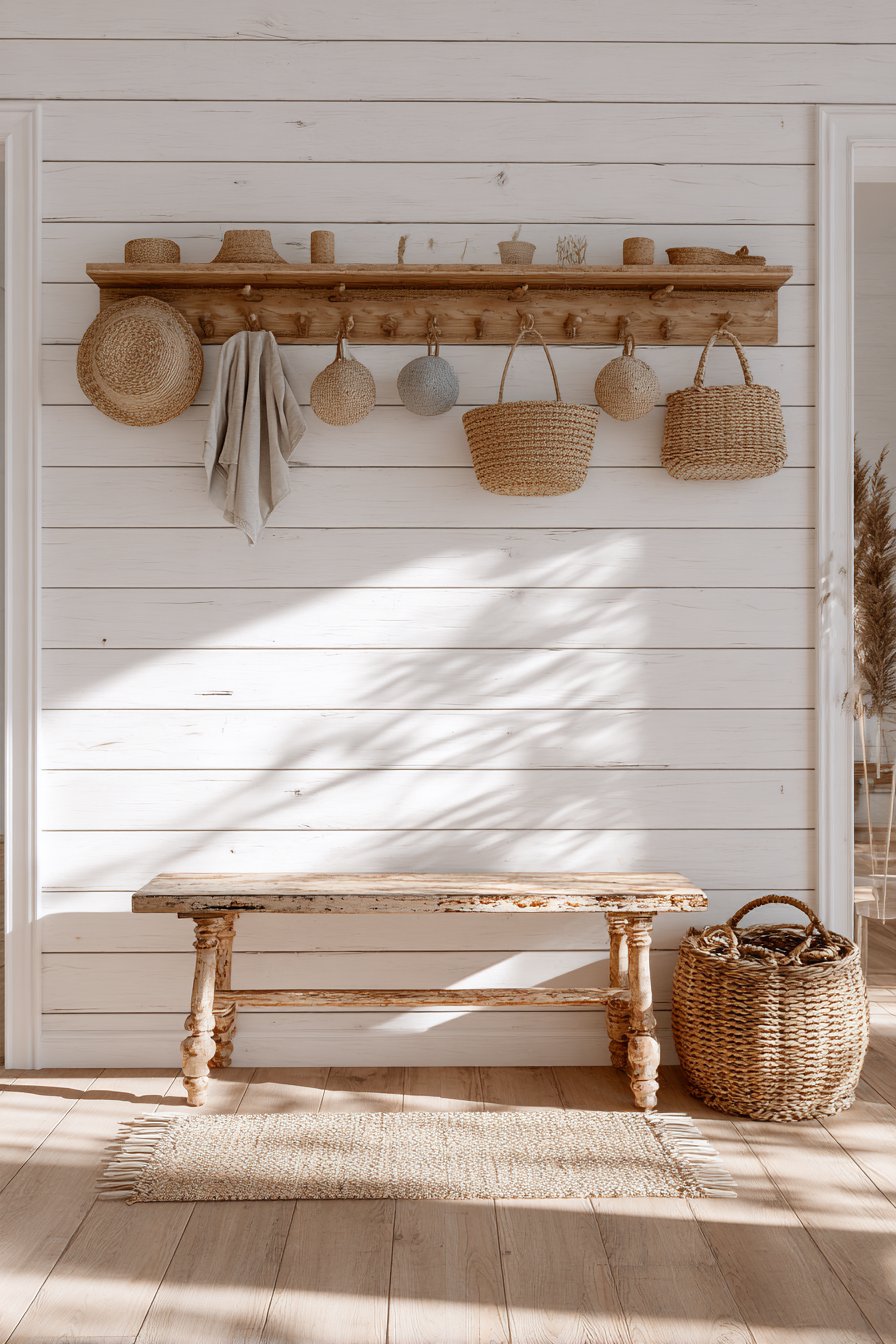 Shiplap Accent Wall with Peg Rail