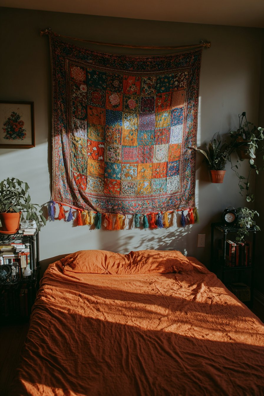 Patchwork Textile Wall Art Headboard