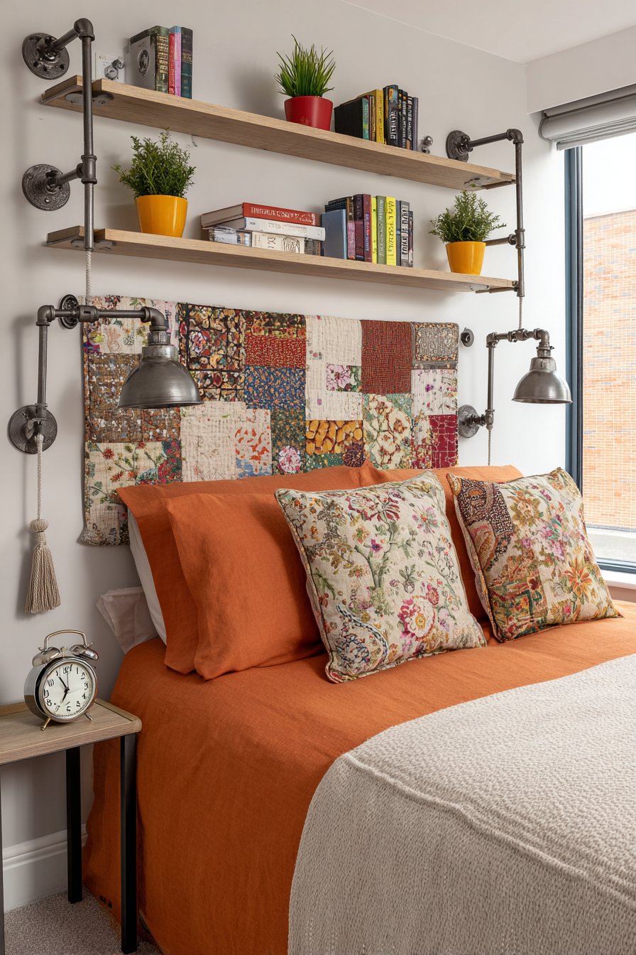 Patchwork Textile Wall Art Headboard