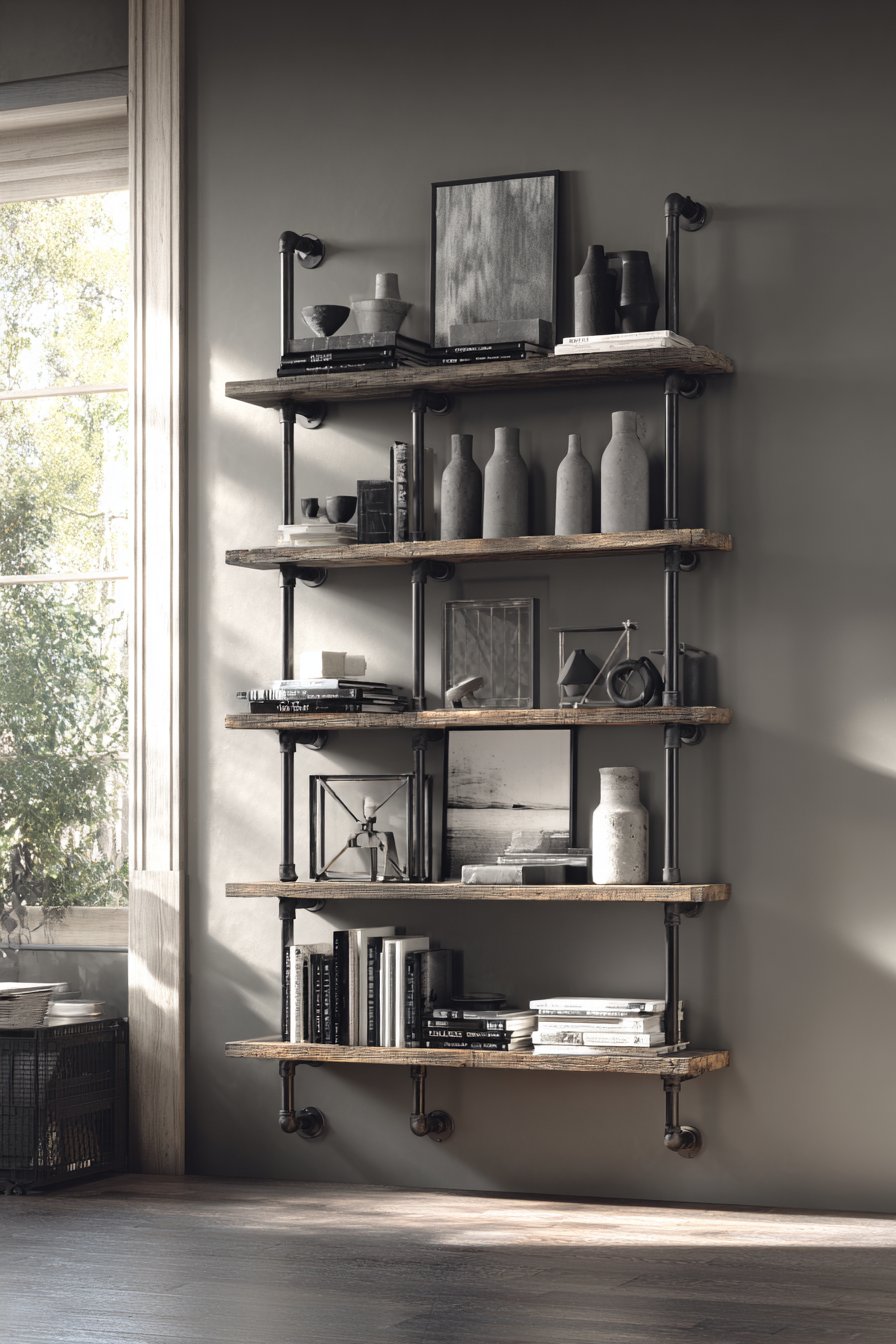  Industrial Pipe Shelving System