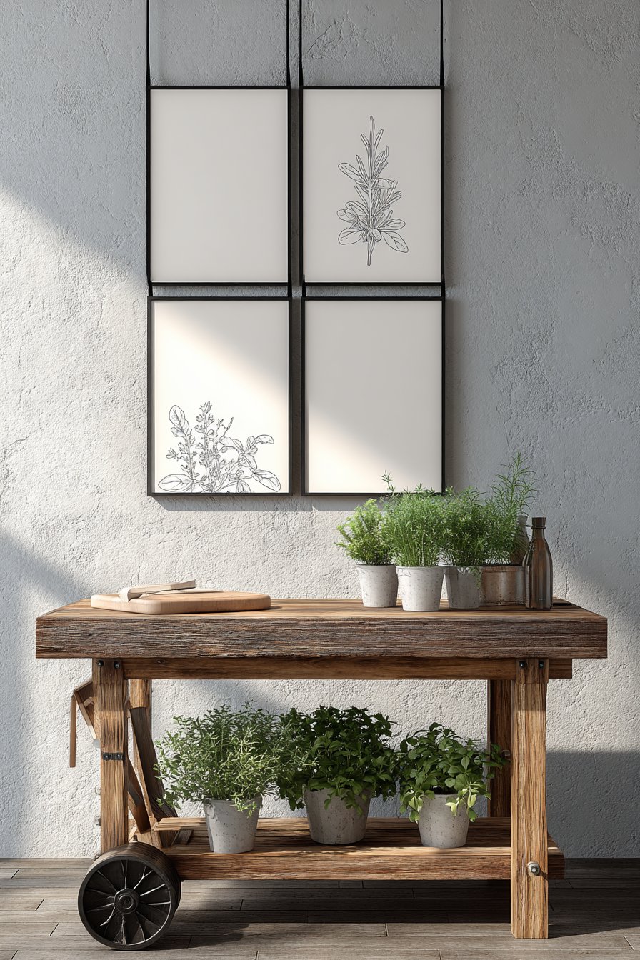 Scandinavian Herb Line Drawing Series