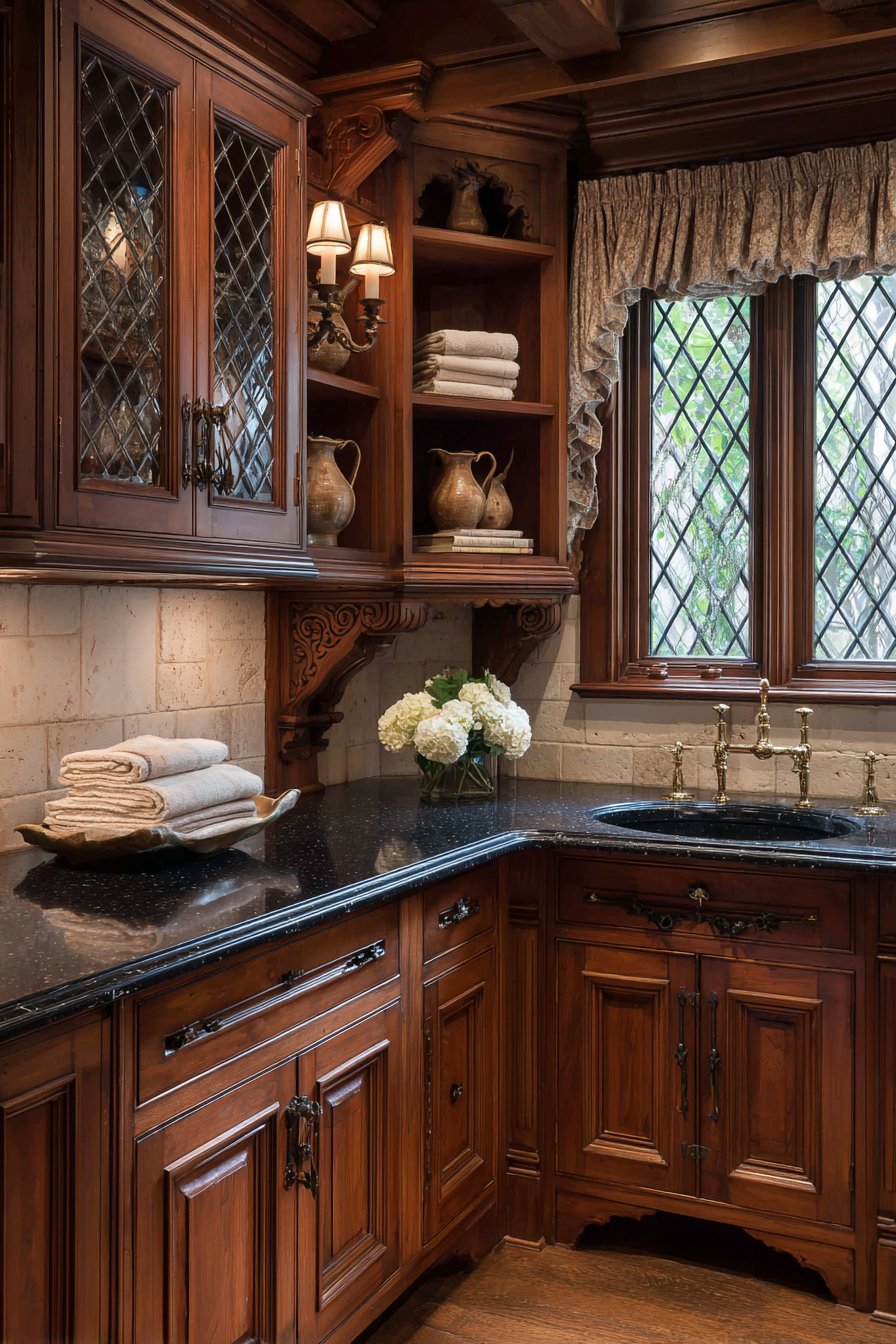 Traditional Cherry Wood with Mullioned Glass