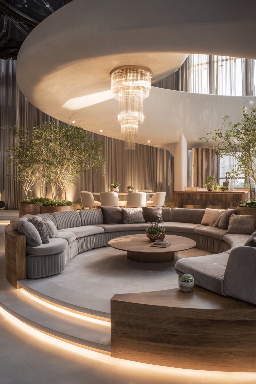 Conversation Pit with Integrated LED Features