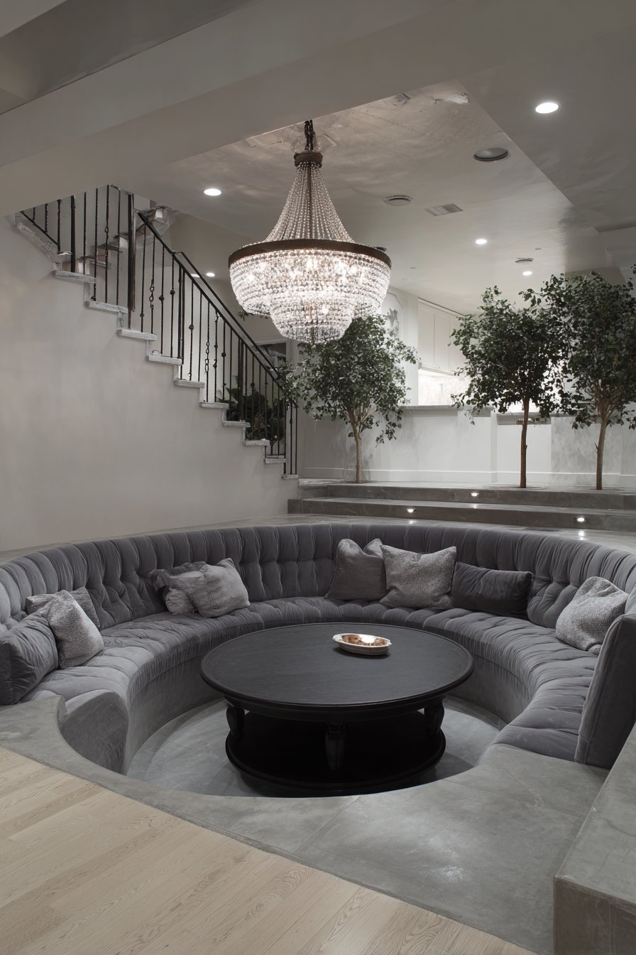 Conversation Pit with Integrated LED Features