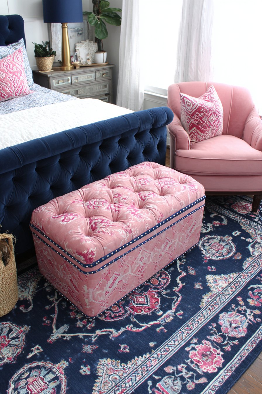 Dusty Pink and Navy Contemporary Abstract