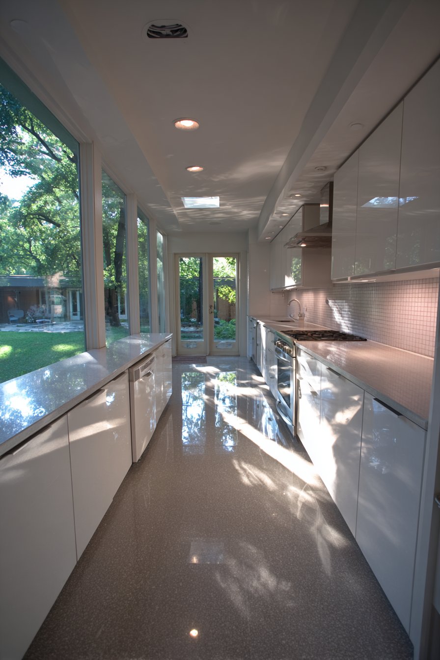 Single-Wall Galley Maximizing Openness