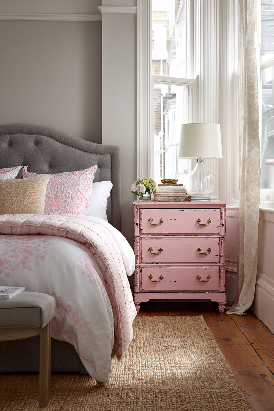 Vintage Pink Painted Furniture Character