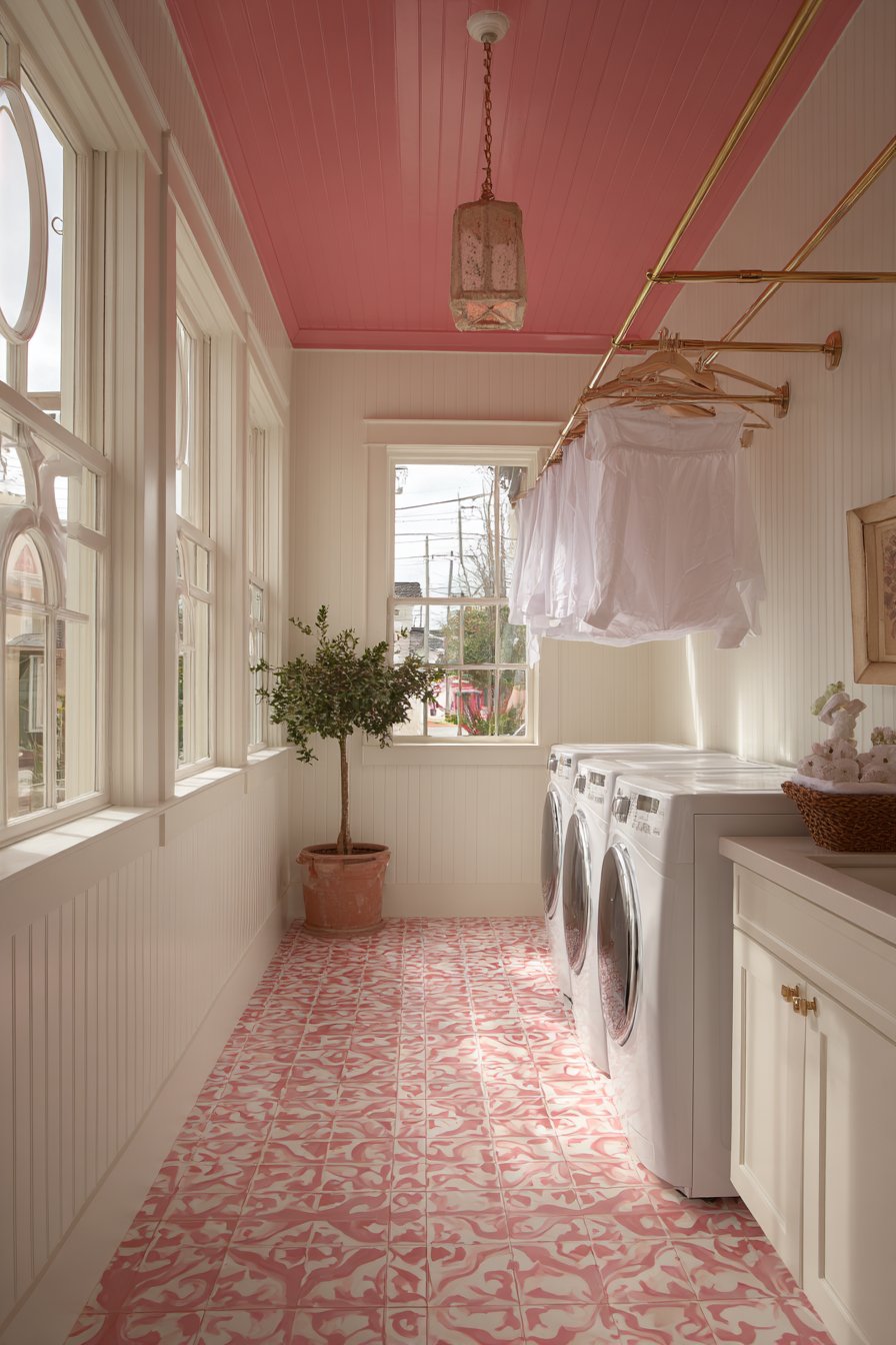 Terracotta Pink Ceiling Design